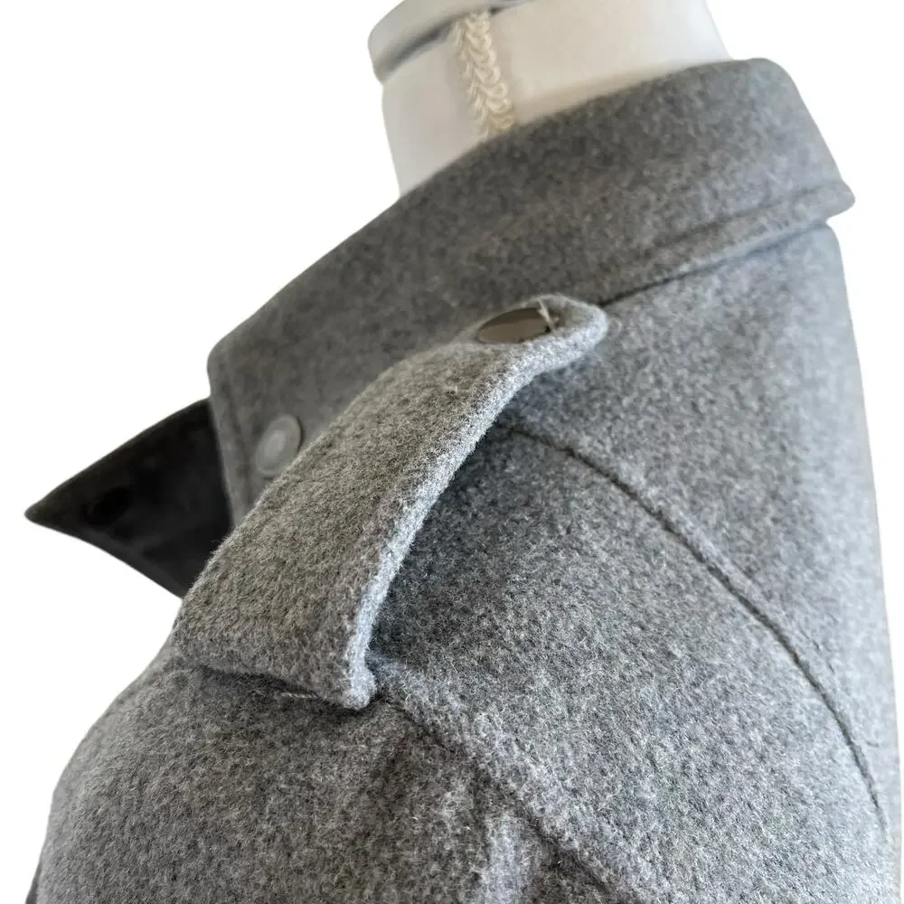 Aeropostale Moto Jacket Women's Size L Large Gray Wool Blend Lined